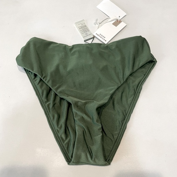 Olive Good American High-Waisted Swim Bikini Bottoms Size 0 (xs) - Picture 2 of 4